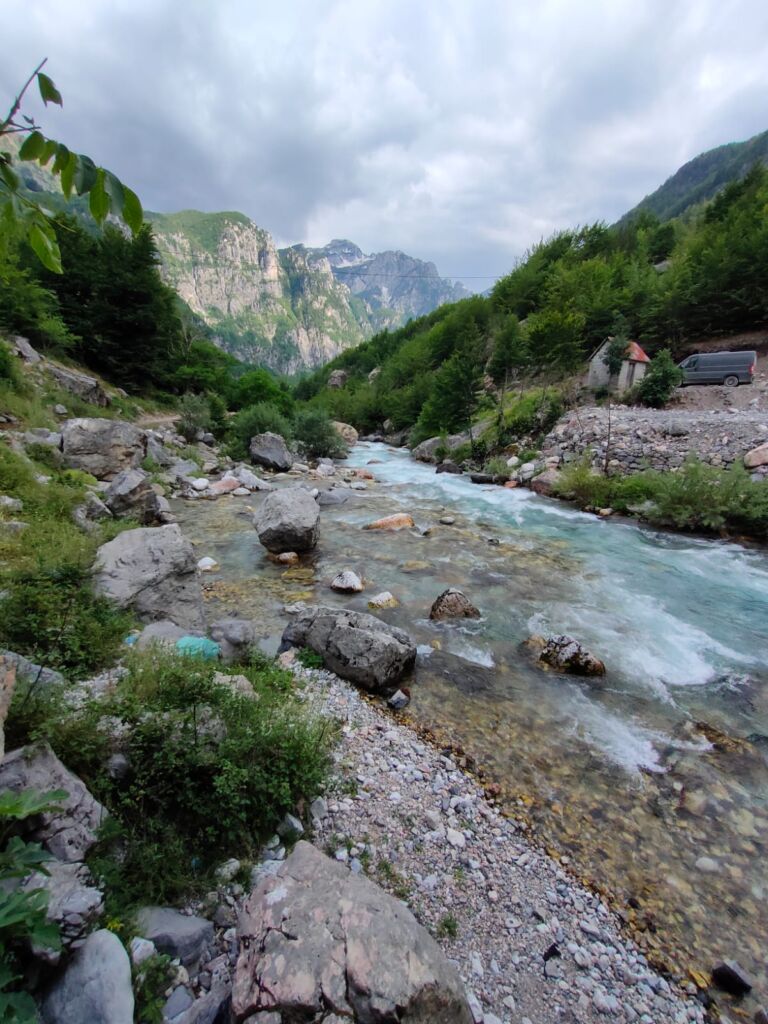 A river flowing in the valley of Theth