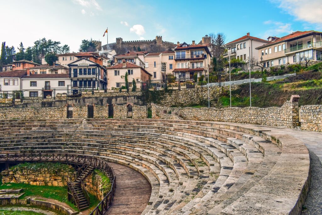 the greek theater in ohrid's old town