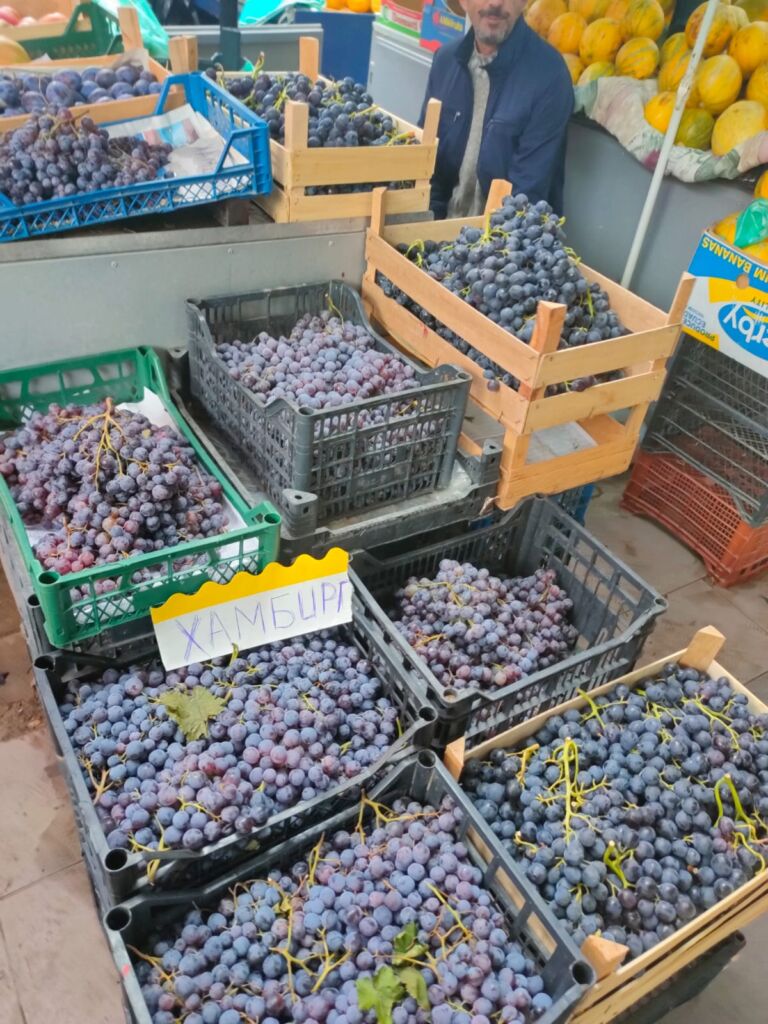 variety of grapes in the market of Ohrid's old town