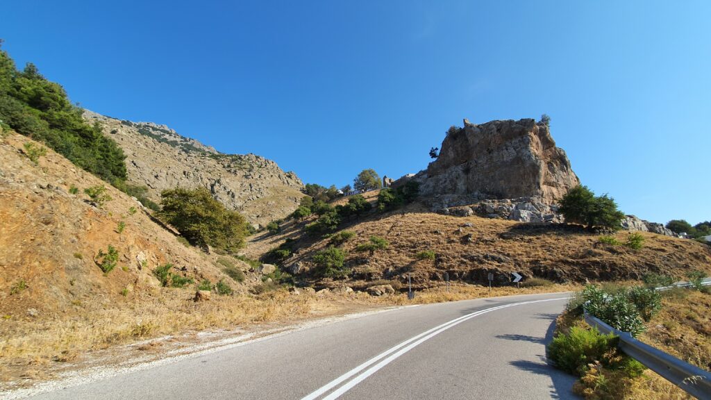 A car road in the hippie island of Samothraki