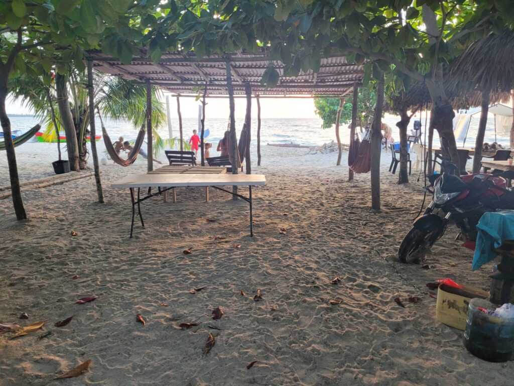 Hammocks on the beach of Casa Madriguena 