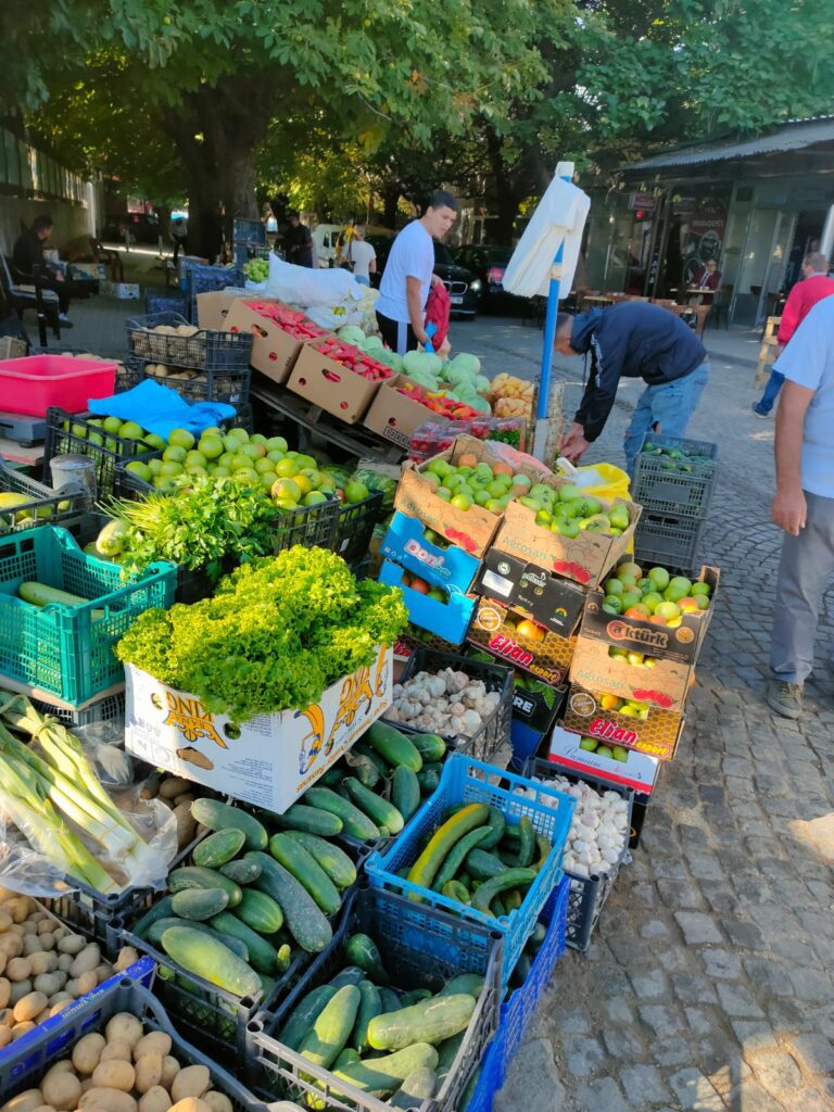 Fresh local products in Pristina's market