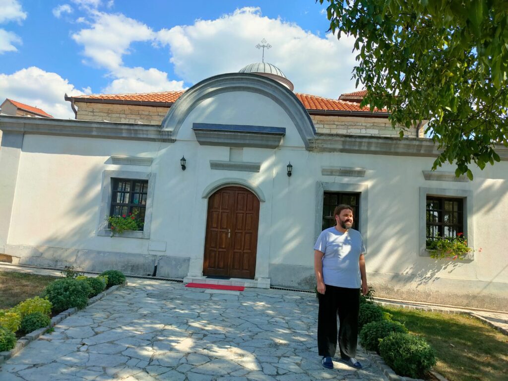 Zoran the key keeper of St. Nicolas is by the church