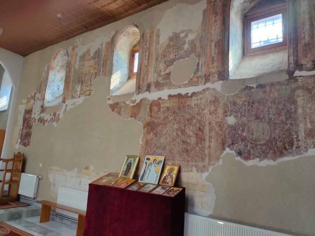 Frescos on St. Nicolas church's walls 