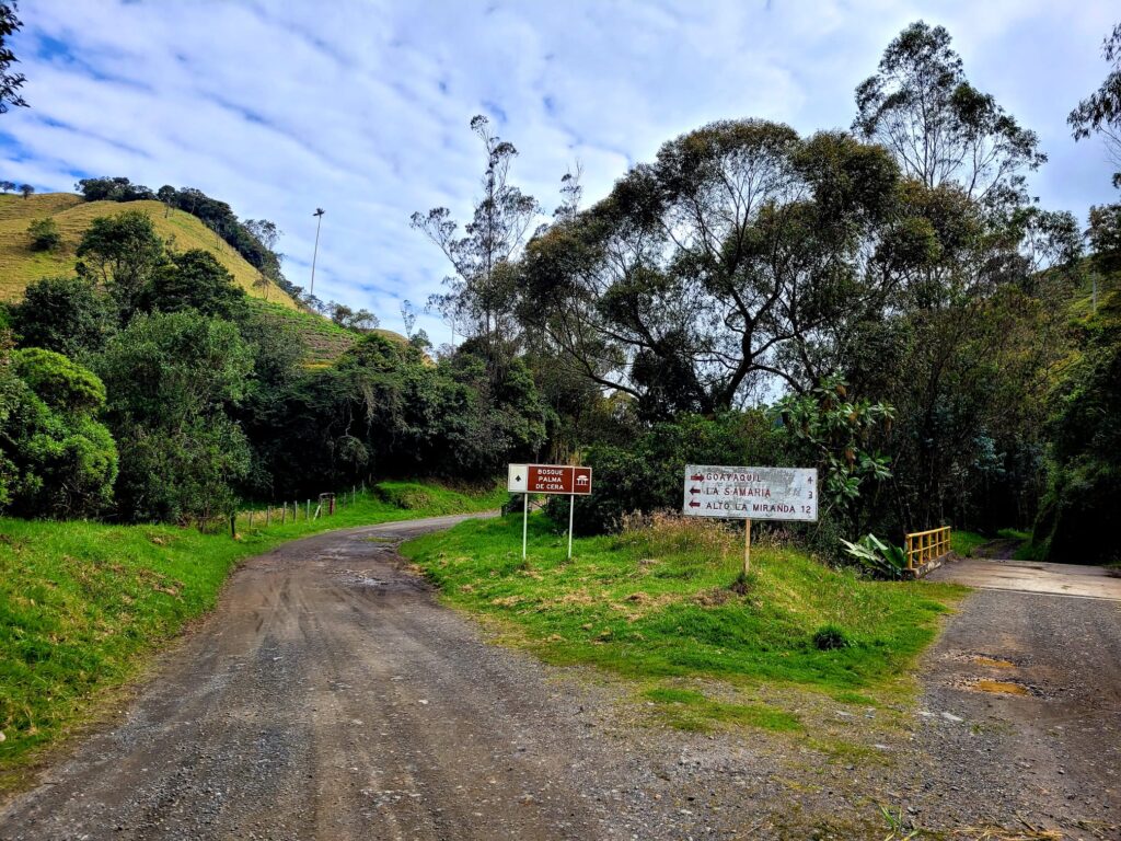 A fork on the trail to Samaria valley with signs directing the way 