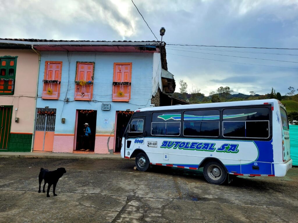 The bus station of San Felix near the 'Centro Social' cafe 